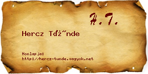 Hercz Tünde névjegykártya